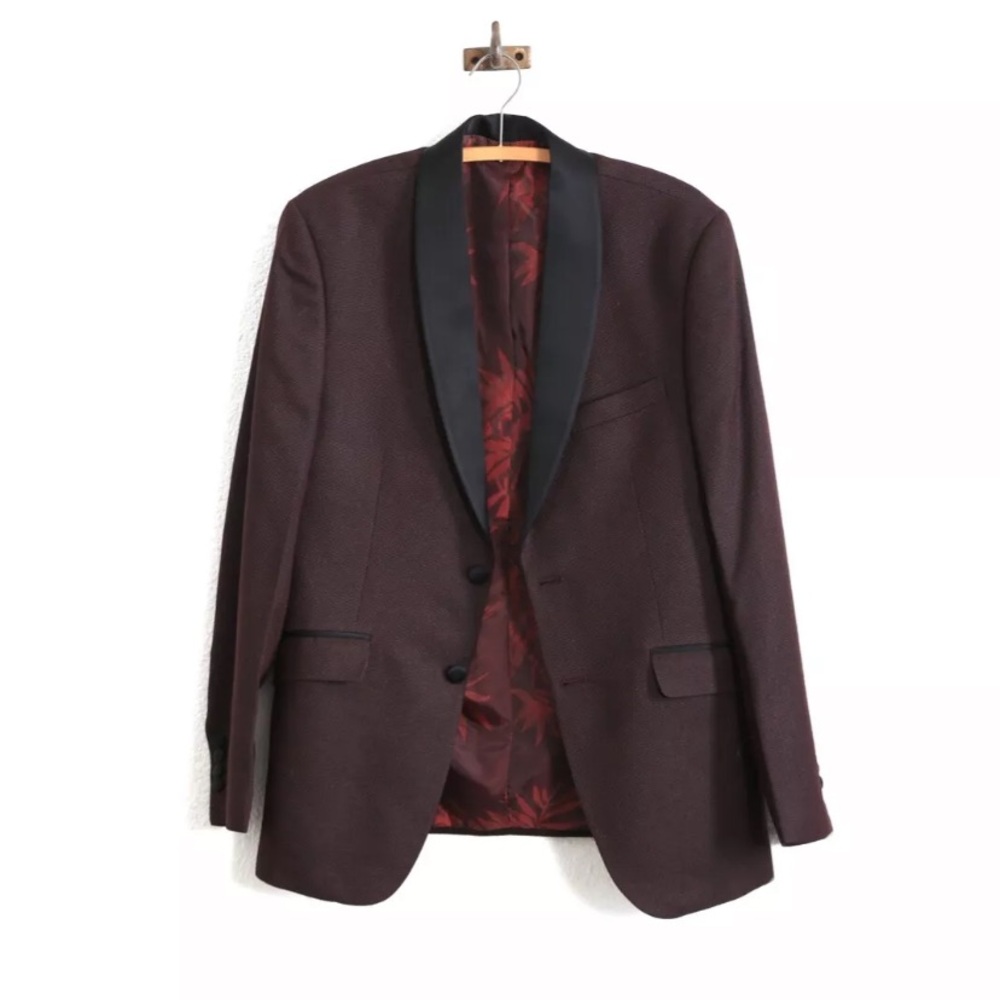 Study By Janak SBJ red + black Men's Tuxedo jacket